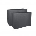 Jardinière rectangulaire Volcania apparence pierre 46l-Lot de 2