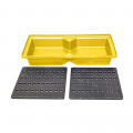 Bac de rétention 70L empilable avec caillebotis-Lot de 5-Plast'Up Roto...