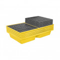 Bac de rétention 70L empilable avec caillebotis-Lot de 5-Plast'Up Roto...