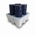 Bac de rétention PEHD 475L pour 4 fûts naturel - Plast'Up Rotomoulage