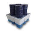 Bac de rétention PEHD 475L pour 4 fûts naturel - Plast'Up Rotomoulage